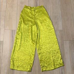 House of Harlow 1960 Lime Satin Pants Women’s Size Small
